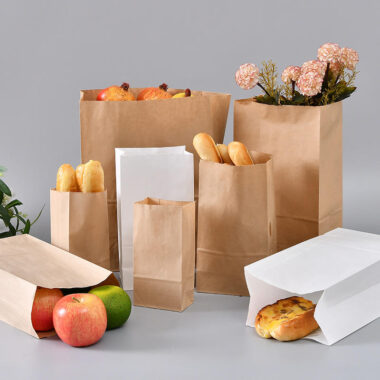 Food paper bags for bakery display and packaging