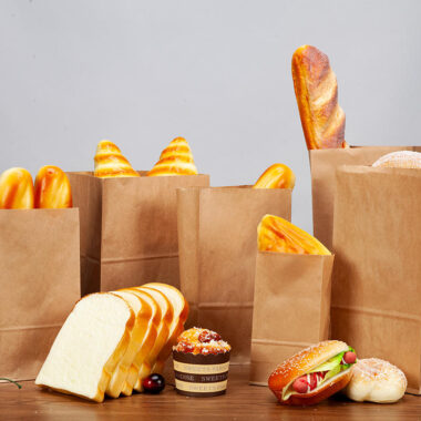 Food paper bags for bakery display and packaging