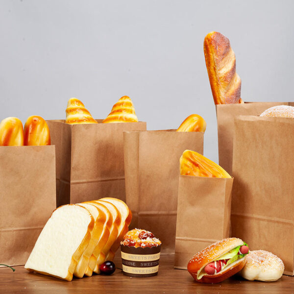 Food paper bags for bakery display and packaging