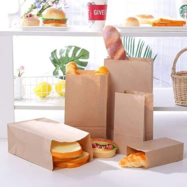 Food paper bags for bakery display and packaging