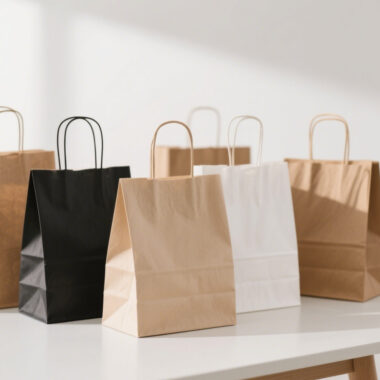 Food takeaway kraft paper bags for restaurant delivery