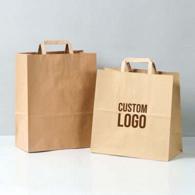 Food takeaway kraft paper bags for restaurant delivery
