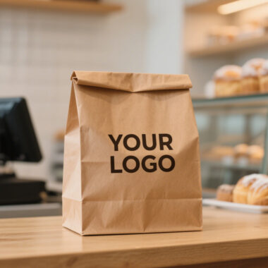 Food takeaway kraft paper bags for restaurant delivery