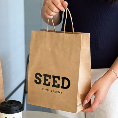Kraft paper food bags for takeaway coffee and juice cups