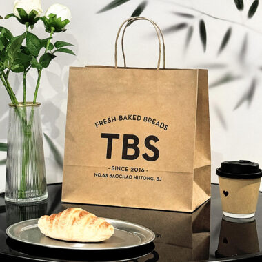 Kraft paper food bags for takeaway coffee and juice cups