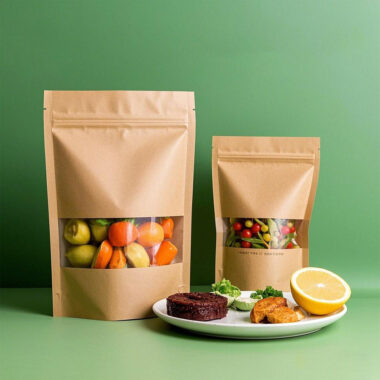 Kraft paper pouches for food packaging and storage