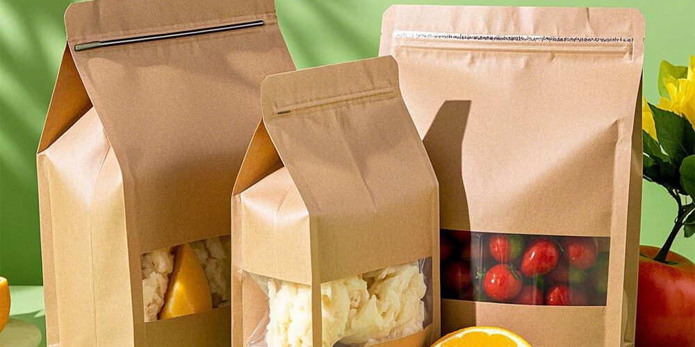 Kraft paper pouches for food packaging and storage