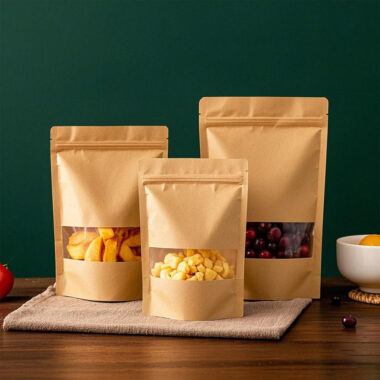 Kraft paper pouches for food packaging and storage
