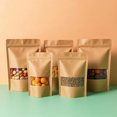 Kraft paper pouches for food packaging and storage