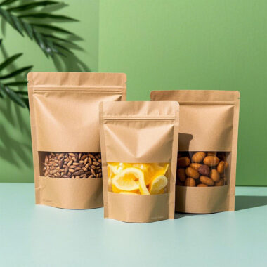 Kraft paper pouches for food packaging and storage