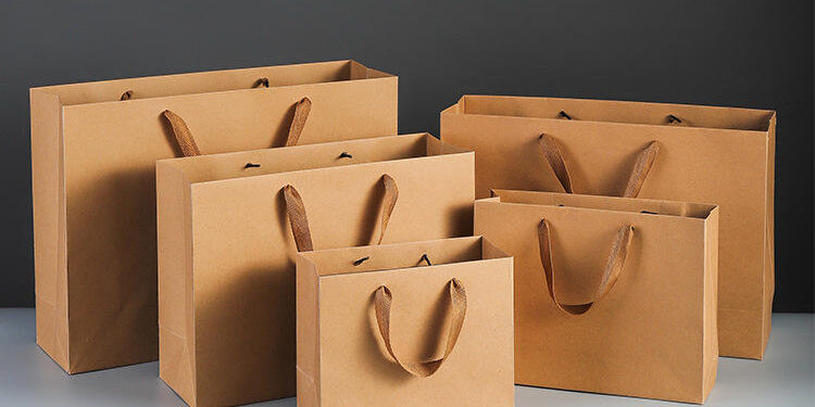 Multi-size kraft paper gift bags for retail and boutique packaging