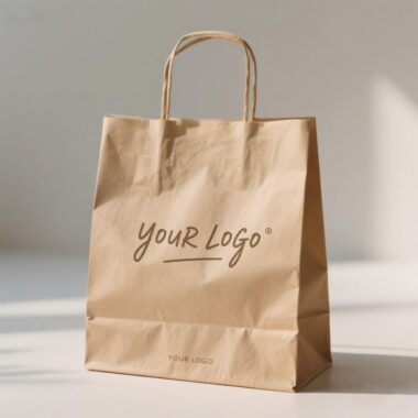 Reusable kraft paper bags for restaurant and coffee takeaway