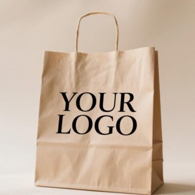 Reusable kraft paper bags for restaurant and coffee takeaway