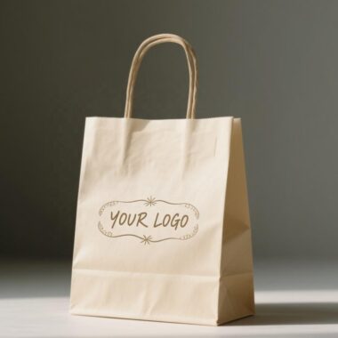 Reusable kraft paper bags for restaurant and coffee takeaway