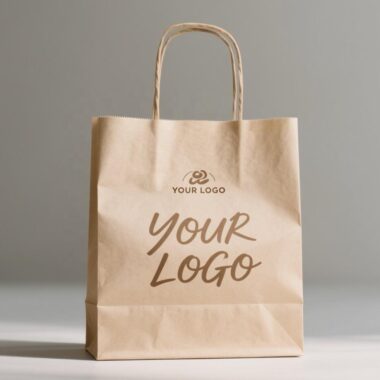 Reusable kraft paper bags for restaurant and coffee takeaway