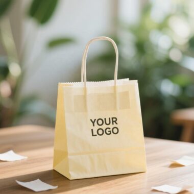 Reusable kraft paper bags for restaurant and coffee takeaway