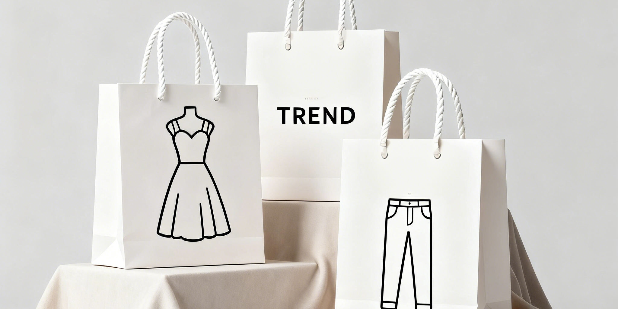 White kraft paper bags for clothing, socks, and pants packaging