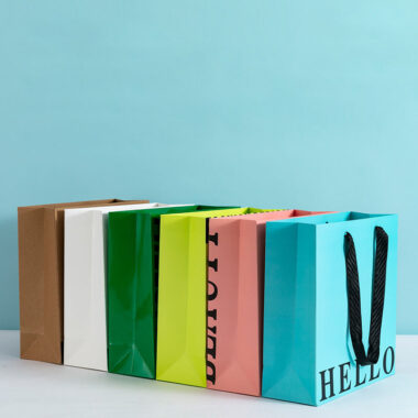 Luxury shopping paper bags for fashion and cosmetics brands