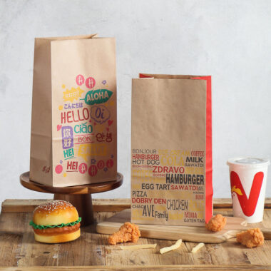 Greaseproof paper bags for burgers and bakery items