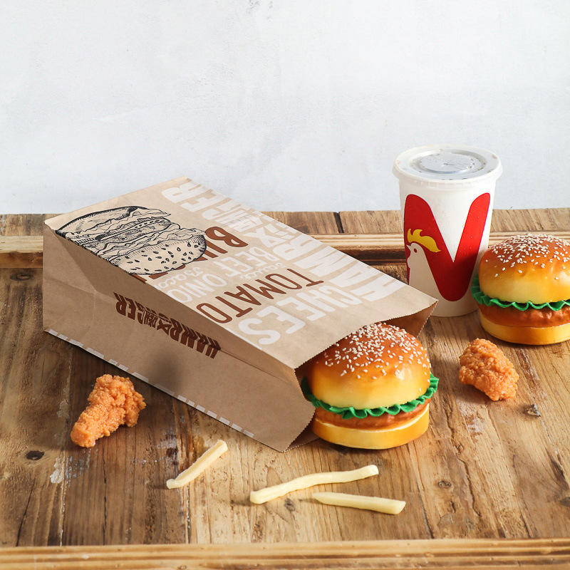 Greaseproof paper bags for burgers and bakery items