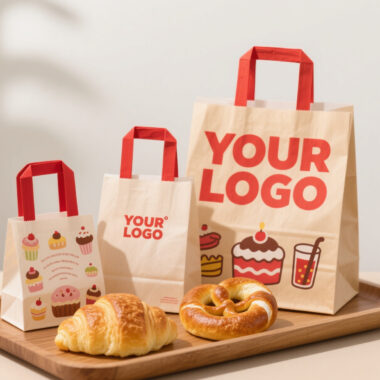 Kraft paper bags for coffee, milk tea, and cake packaging
