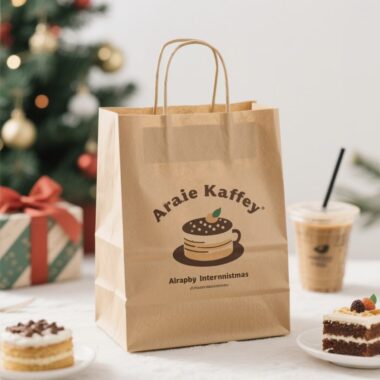 Kraft paper bags for coffee, milk tea, and cake packaging