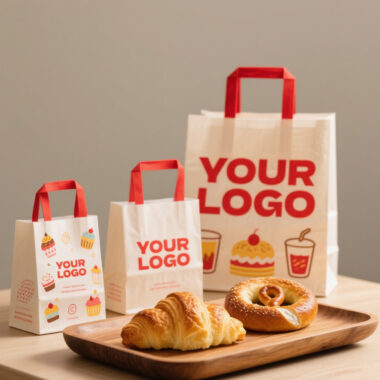 Kraft paper bags for coffee, milk tea, and cake packaging