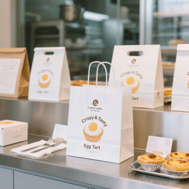 Kraft paper bags for coffee, milk tea, and cake packaging