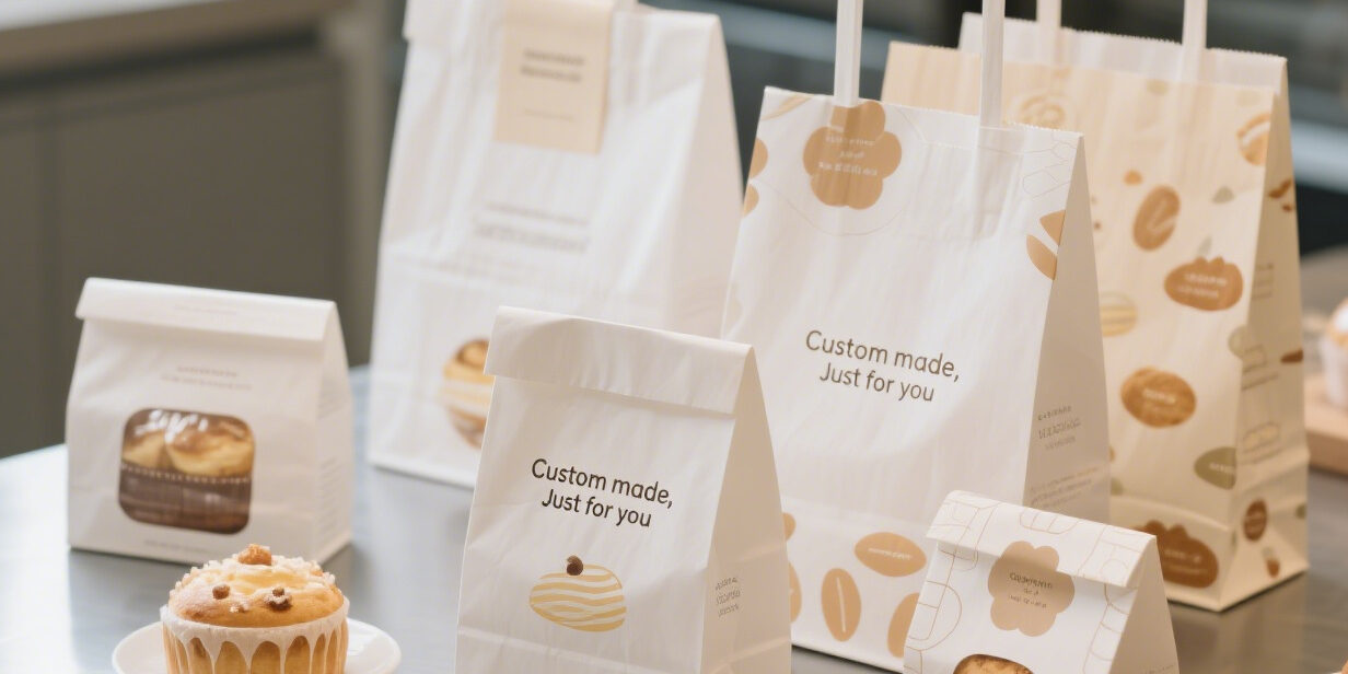 Kraft paper bags for coffee, milk tea, and cake packaging