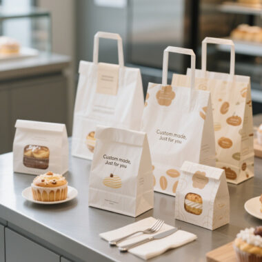 Kraft paper bags for coffee, milk tea, and cake packaging