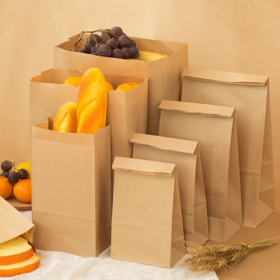 Custom printed grease-resistant food paper bags for takeaway