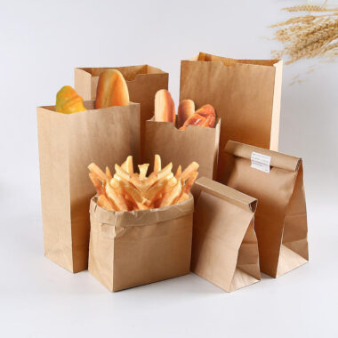 Eco-friendly greaseproof food paper bags for takeaway packaging