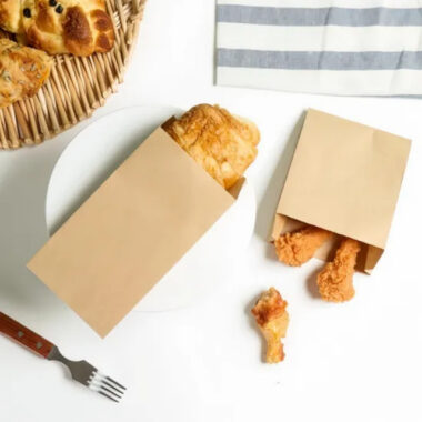 Eco-friendly greaseproof food paper bags for takeaway packaging