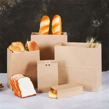 Eco-friendly greaseproof food paper bags for takeaway packaging