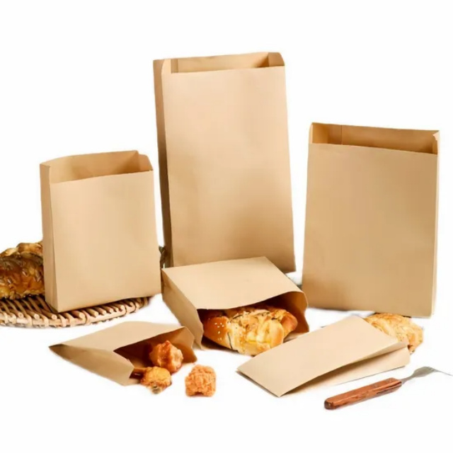 Eco-friendly greaseproof food paper bags for takeaway packaging
