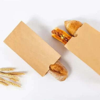 Eco-friendly greaseproof food paper bags for takeaway packaging