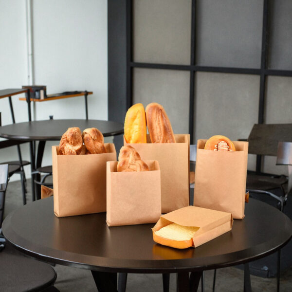 Eco-friendly greaseproof food paper bags for takeaway packaging