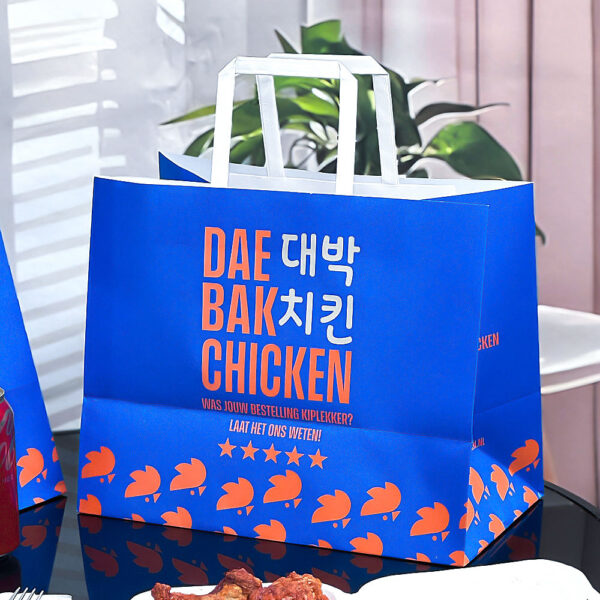 Food-grade oil-resistant kraft paper takeaway bags for snacks