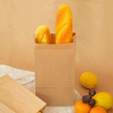 Durable brown kraft food paper bags for bakery and takeaway
