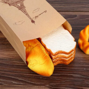 Durable brown kraft food paper bags for bakery and takeaway