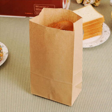 Durable brown kraft food paper bags for bakery and takeaway