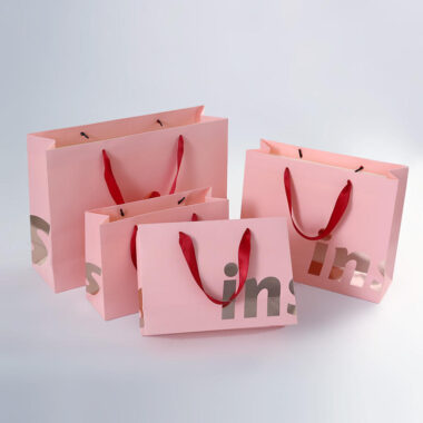 Luxury clothing and gift shopping paper bags with custom logos