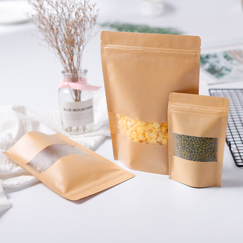 Durable kraft paper pouches for food and retail use