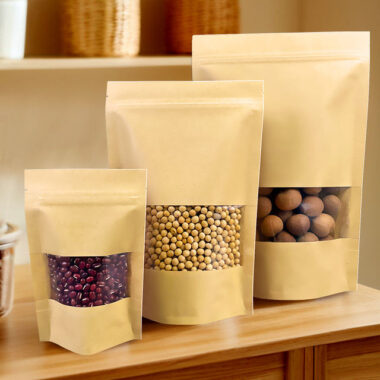 Durable kraft paper pouches for food and retail use