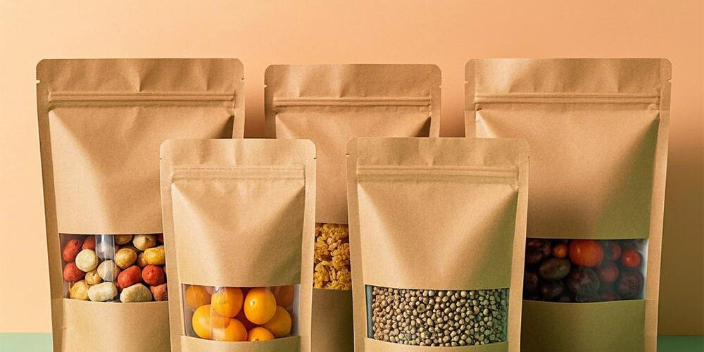 Durable kraft paper pouches for food and retail use