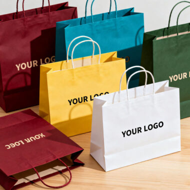 Luxury eco-friendly kraft paper shopping bags for retail stores