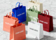 Luxury eco-friendly kraft paper shopping bags for retail stores