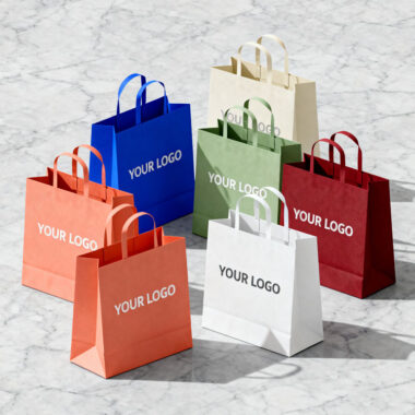 Luxury eco-friendly kraft paper shopping bags for retail stores