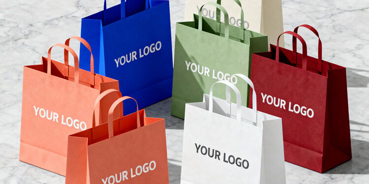 Luxury eco-friendly kraft paper shopping bags for retail stores