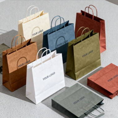 Luxury eco-friendly kraft paper shopping bags for retail stores